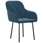 vidaXL Chaises à manger lot de 2 Bleu Velours