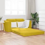 vidaXL Canapé-lit de sol 2-en-1 Jaune 148x71x83 cm Velours