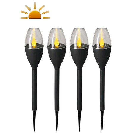 Luxform Lampe LED solaire à piquet de jardin Jive 4 Pièces Gris 41466