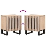vidaXL Table de chevet 40x34x46 cm bois de manguier massif blanchi