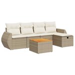 vidaXL Salon de jardin avec coussins 6 Pièces beige résine tressée
