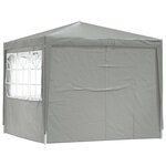 vidaXL Tente de fête Gris clair 250 x 250 x 240 cm PE et acier