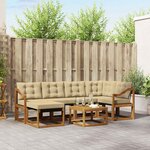 vidaXL Ensemble de canapés d'extérieur 7 Pièces Naturel et Beige