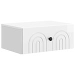 vidaXL Cabinet de chevet mural 2 Pièces Blanc brillant 49 x 34 5 x 20 cm