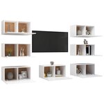 vidaXL Meubles TV 7 Pièces Blanc 30 5x30x60 cm Bois d'ingénierie