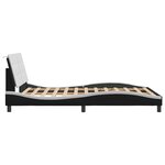 vidaXL Cadre de lit sans matelas Zadar noir et blanc 140x190 cm similicuir