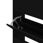 vidaXL Armoire à chaussures Noir 63x24x147 cm Bois d'ingénierie