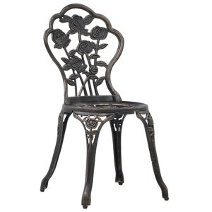 vidaXL Chaises de bistro lot de 2 Bronze Aluminium coulé