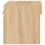 vidaXL Table de chevet murale avec lumières LED chêne sonoma