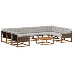 vidaXL Ensemble de canapés d'extérieur 10 Pièces Naturel et gris clair