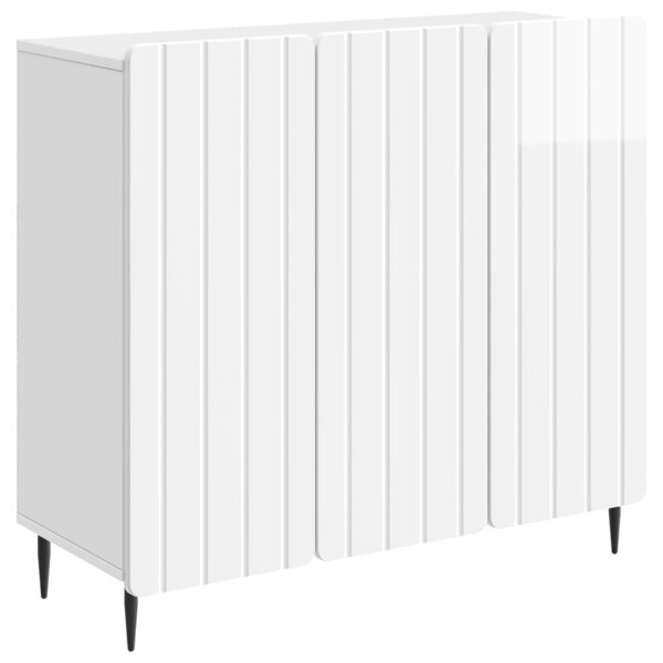 vidaXL Buffet Blanc brillant 89 x 34 5 x 82 cm Bois d'ingénierie