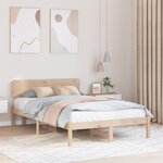 vidaXL Cadre de lit avec tête de lit 140x190 cm en bois de pin massif