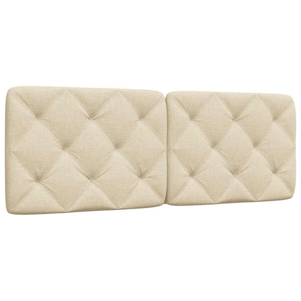 vidaXL Coussin de tête de lit crème 120 cm tissu