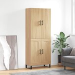 vidaXL Buffet haut Chêne sonoma 69 5x34x180 cm Bois d'ingénierie