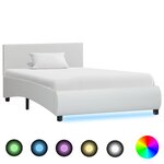 vidaXL Cadre de lit avec LED sans matelas blanc 100x200 cm