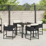 vidaXL Ensemble de salle à manger pour jardin 5 Pièces Noir polyrotin