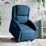 vidaXL Fauteuil inclinable électrique bleu velours