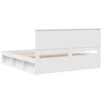 vidaXL Cadre de lit avec tête de lit Blanc 180 x 200 cm Pin massif