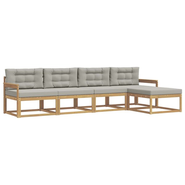 vidaXL Ensemble de canapés d'extérieur 4 pc Blanc et gris clair