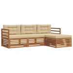 vidaXL Ensemble de canapés d'extérieur 4 pc Naturel et Beige