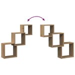 vidaXL Étagères murales forme de cube chêne artisanal bois ingénierie