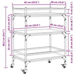 vidaXL Chariot de cuisine sonoma gris 65x40x86 5 cm bois d'ingénierie