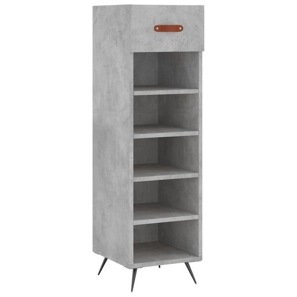 vidaXL Armoire à chaussures gris béton 30x35x105 cm bois d'ingénierie