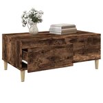 vidaXL Table basse Chêne fumé 90x50x36 5 cm Bois d'ingénierie