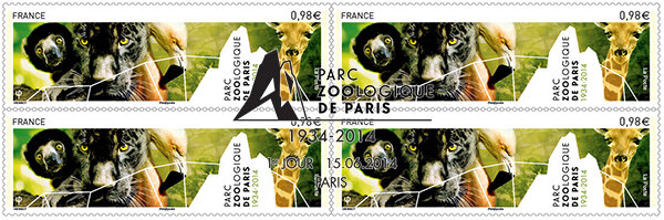 Timbre Parc zoologique de Paris oblitéré