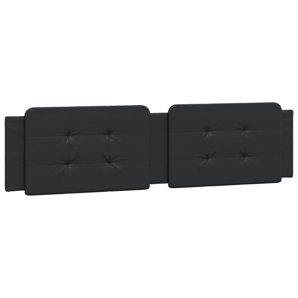 vidaXL Coussin de tête de lit noir 200 cm similicuir