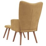 vidaXL Chaise de relaxation avec repose-pied Marron Velours