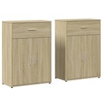 vidaXL Buffets 2 Pièces chêne sonoma 60x30x84 cm bois d'ingénierie