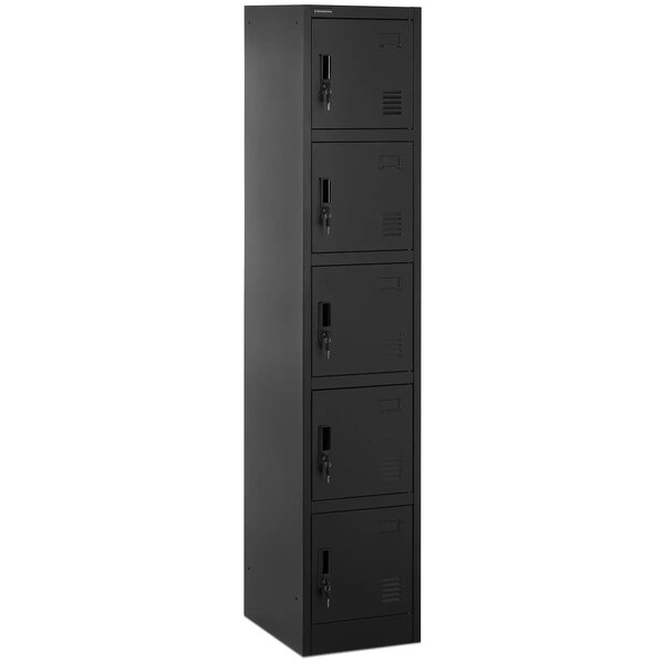 Casier métallique 5 étagères verrouillable 100 kg tôle d'acier laminé à froid anthracite noir 14_0008547