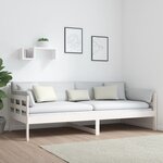 vidaXL Lit de jour blanc bois de pin massif 90x200 cm