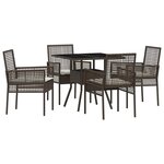 vidaXL Ensemble de salle à manger pour jardin 5 Pièces Marron Poly rotin