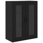 vidaXL Haut Armoire 2 Pièces Chêne noir Bois Aggloméré et Verre