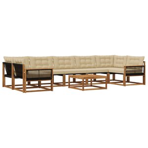 vidaXL Ensemble de canapés d'extérieur 8 Pièces Naturel et Beige