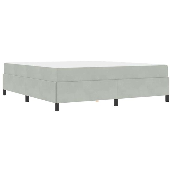 vidaXL Cadre de lit Gris clair  gris et blanc 180 x 200 cm Velours