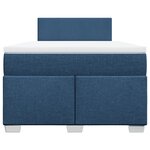 vidaXL Sommier à lattes de lit avec matelas bleu 120x190 cm tissu