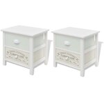 vidaXL Table de chevet en style français 2 Pièces Bois
