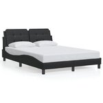 vidaXL Cadre de lit avec LED sans matelas Zadar noir 140x190 cm
