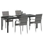 vidaXL Ensemble de salle à manger pour jardin 9 Pièces Gris Poly rotin
