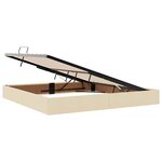 vidaXL Lit avec rangement et matelas Crème 200 x 200 cm Polyester