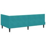 vidaXL Cadre de lit d'angle avec matelas 2 Pièces Turquoise Velours