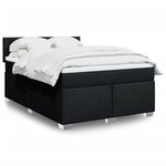 vidaXL Sommier à lattes de lit avec matelas Noir 160x200 cm Tissu