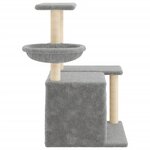 vidaXL Arbre à chat avec griffoirs en sisal Gris clair 83 cm
