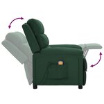 vidaXL Fauteuil de massage Vert foncé Tissu