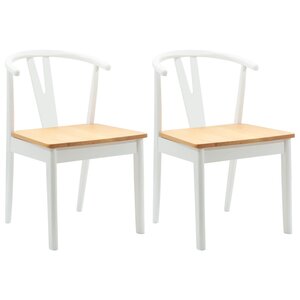 vidaXL Chaise de salle à manger 2 Pièces Blanc et Naturel