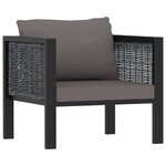 vidaXL Salon de jardin 6 Pièces avec coussins résine tressée anthracite
