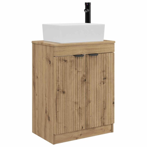 vidaXL Meuble de salle de bain avec évier Chêne artisanal